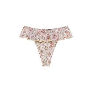 Montce Floral Ruffle Trim Bikini Set in Pale Pink and Cream